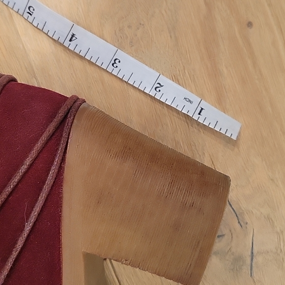 Bucco RIMALINE knee high Boots Lace up back burgundy maroon*Excellent! - Picture 14 of 14